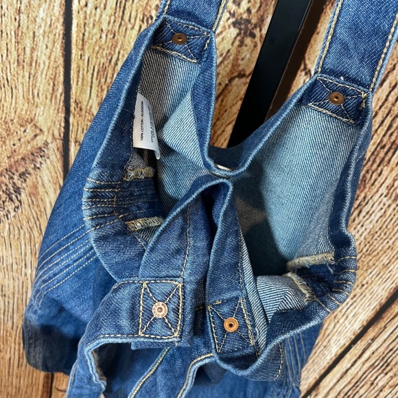 HIDDEN Denim Jean Tote Bag Blue One Size Cotton Embroidered Logo Y2K - Picture 3 of 9